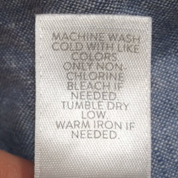 J.JILL Dress, S, Love Linen, Split neck, 3/4 Bell Sleeves, Blue, Short - Picture 11 of 11